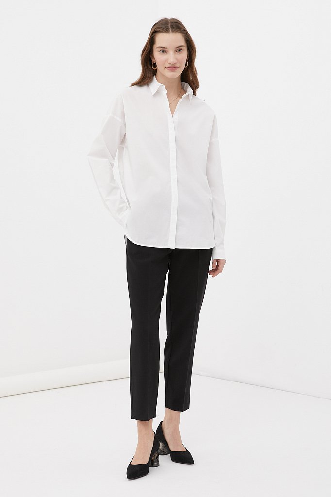 Классическая женская рубашка oversize из хлопка, Модель FAB110112, Фото №2