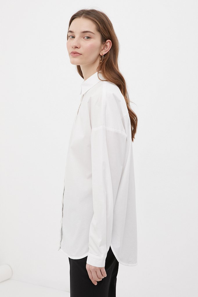 Классическая женская рубашка oversize из хлопка, Модель FAB110112, Фото №3