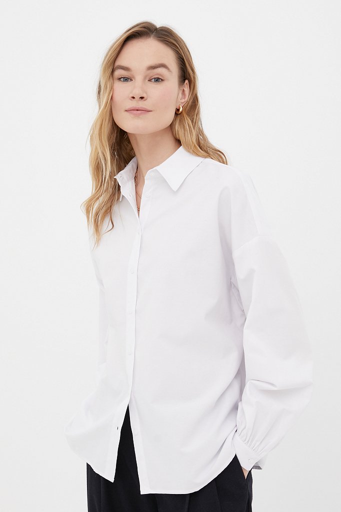 Женская рубашка оверсайз с объемными рукавами, Модель FAB110114, Фото №3