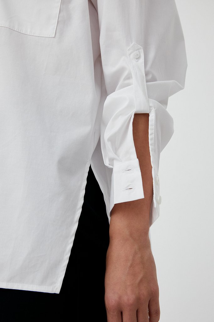 Хлопковая женская рубашка с накладными карманами, Модель FAB11026, Фото №5