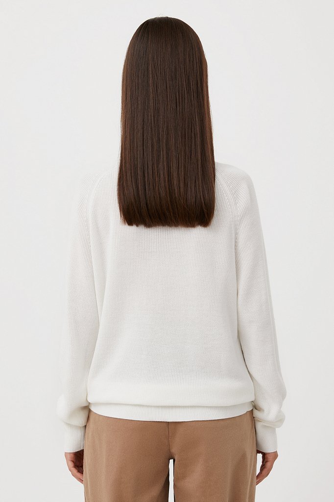 Женский базовый пуловер прямого силуэта с шерстью, Модель FAB111114, Фото №4