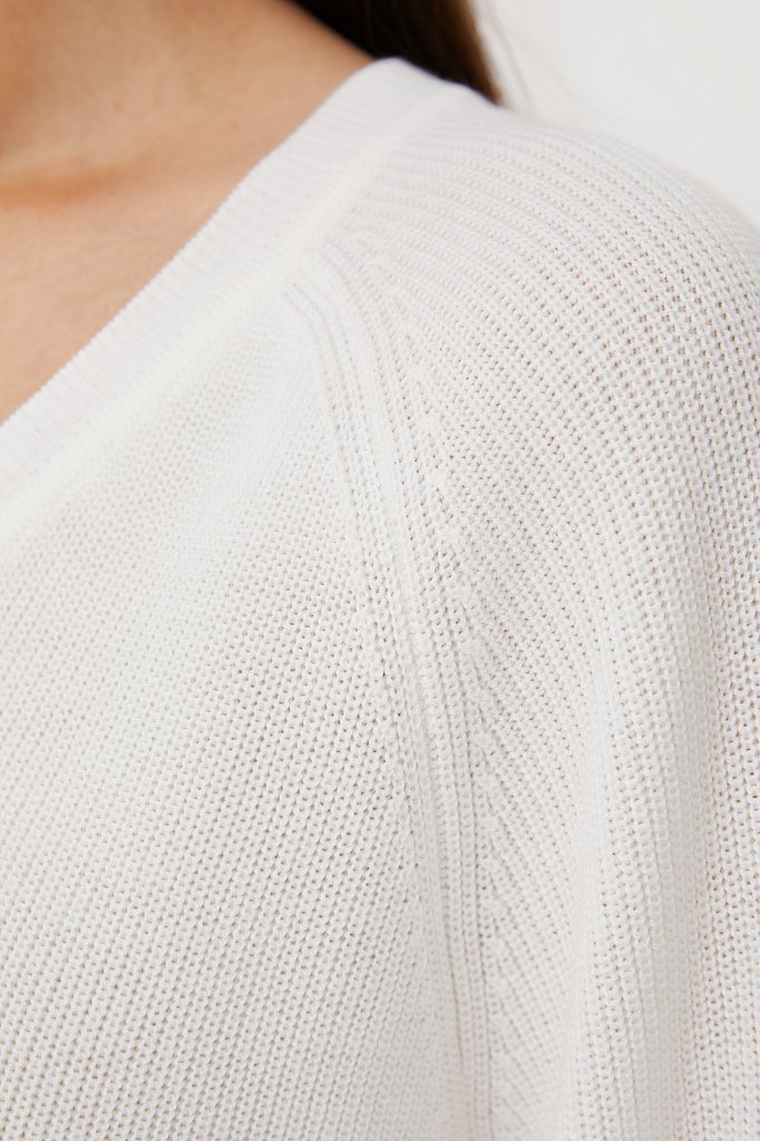 Женский базовый пуловер прямого силуэта с шерстью, Модель FAB111114, Фото №5
