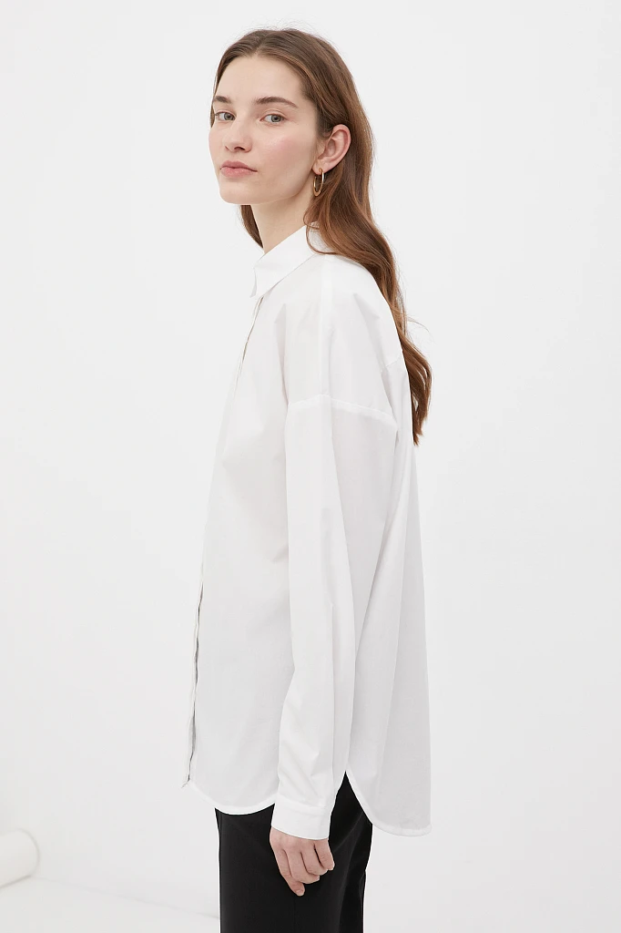 Классическая женская рубашка oversize из хлопка, Модель FAB110112, Фото №3