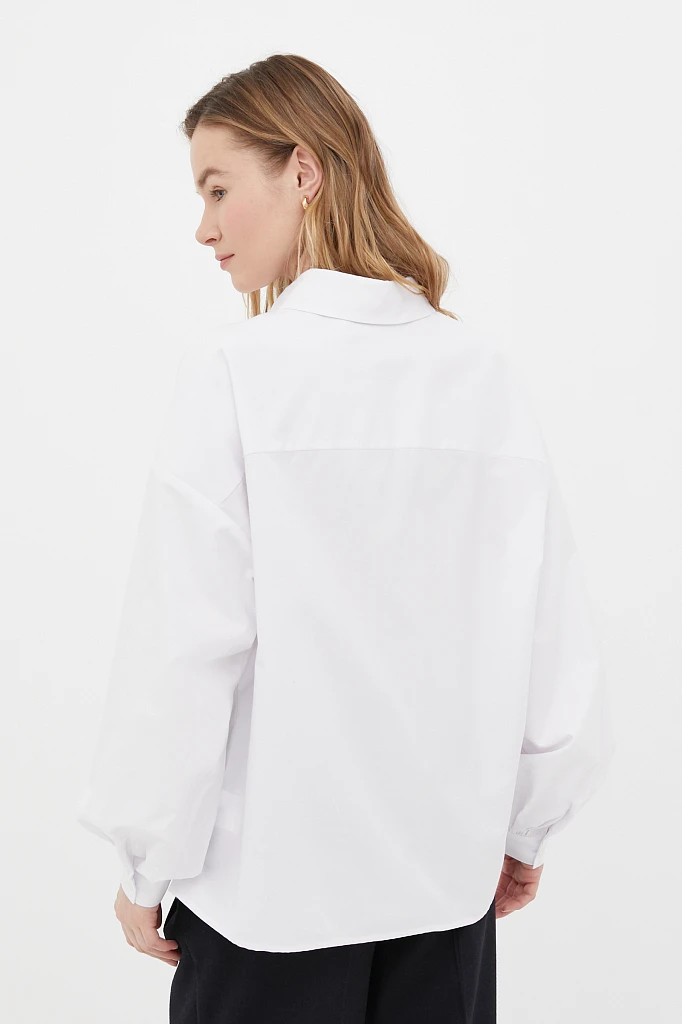 Рубашка женская oversize с объемными рукавами, Модель FAB110114, Фото №4