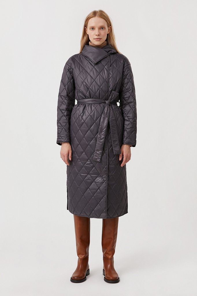 Cтеганое объемное пальто с утеплителем, Модель FAB110106, Фото №1
