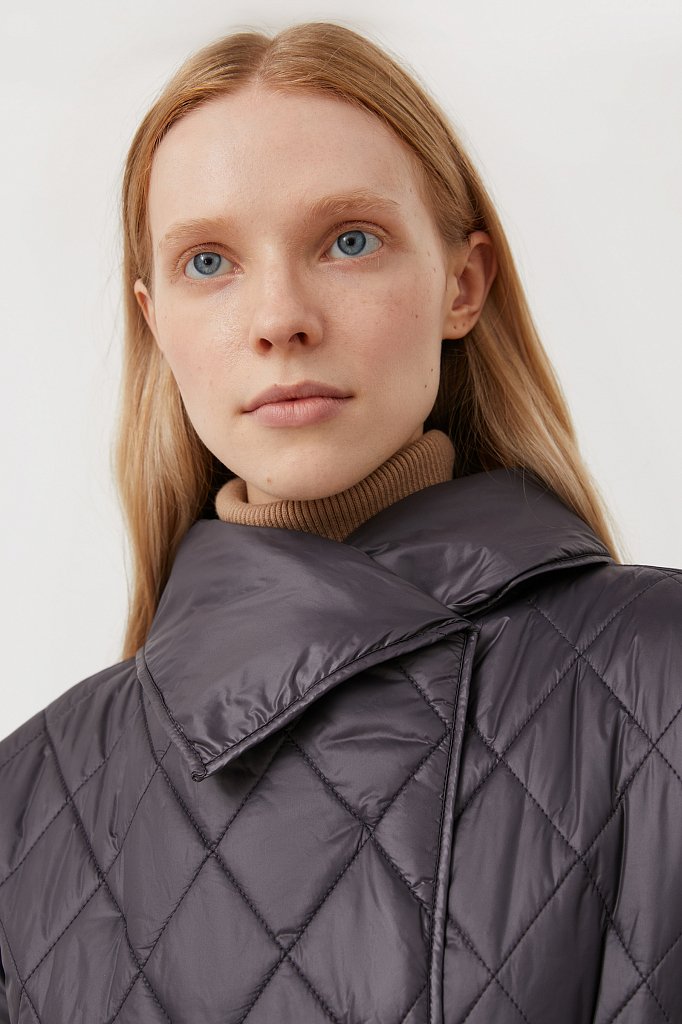 Cтеганое объемное пальто с утеплителем, Модель FAB110106, Фото №6