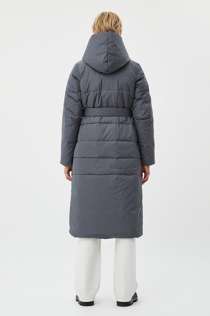 Утепленное пальто с поясом на талии, Модель FAB110217, Фото №5