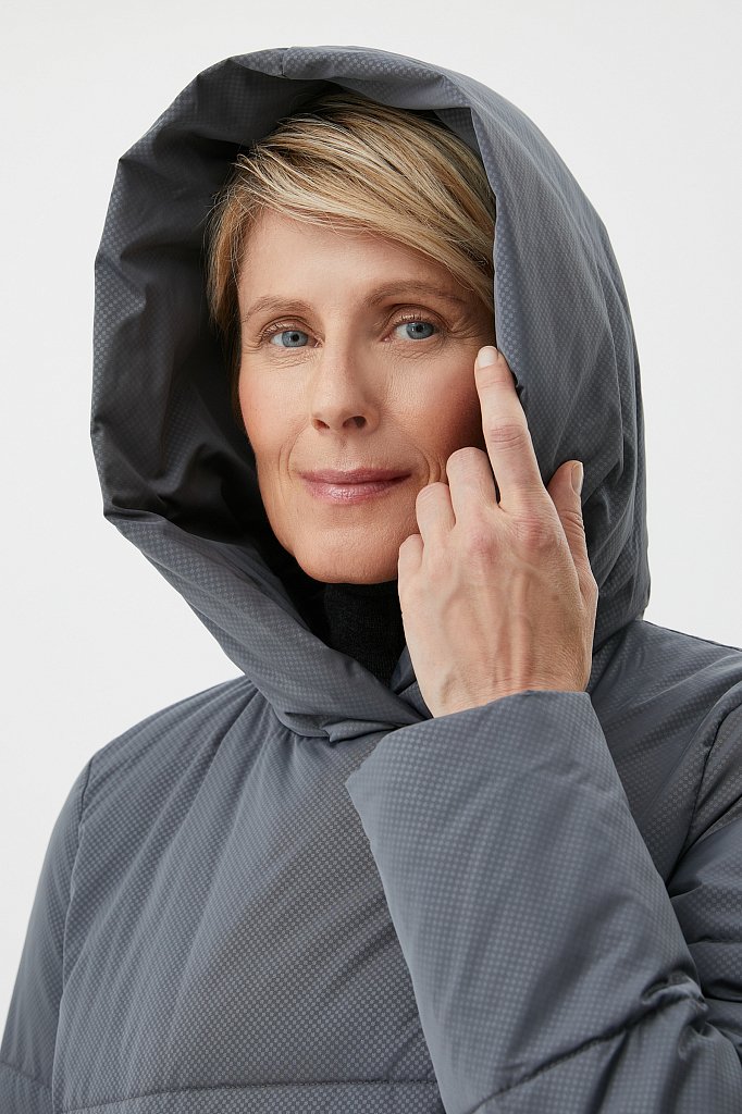 Утепленное пальто с поясом на талии, Модель FAB110217, Фото №6