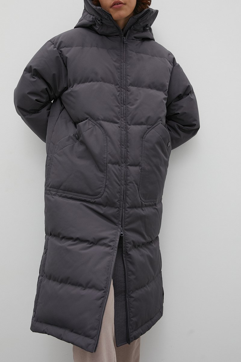 Пуховое женское пальто свободного кроя, Модель FAB11086, Фото №3