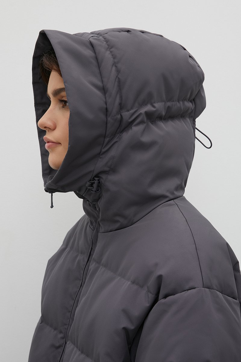 Пуховое женское пальто свободного кроя, Модель FAB11086, Фото №8