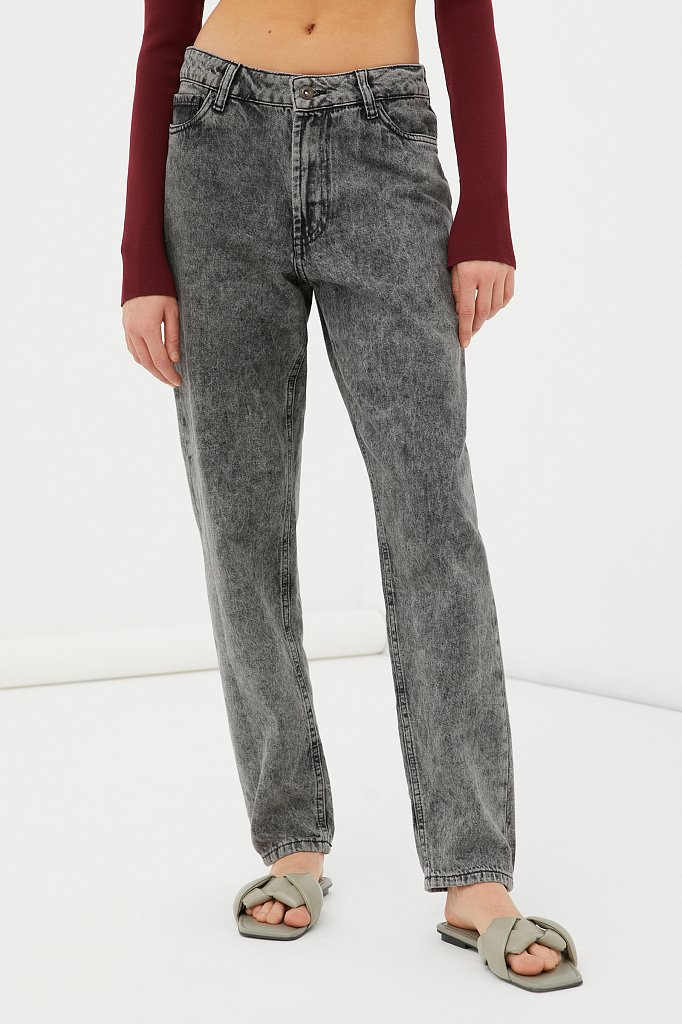 Женские джинсы tapered fit на средней посадке, Модель FAB15003, Фото №2