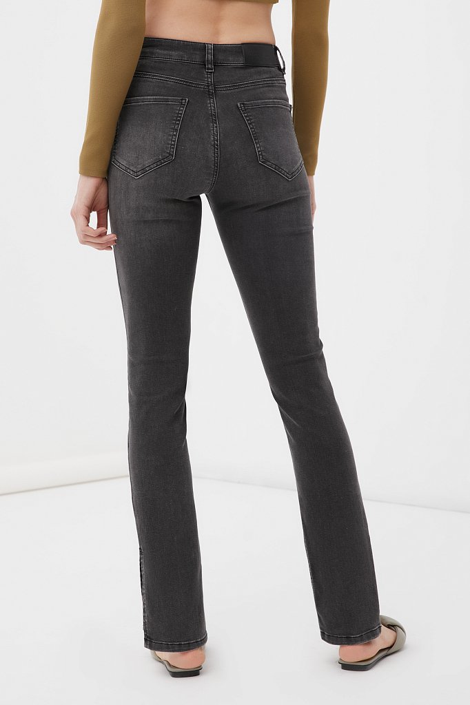 Женские  джинсы straight fit с разрезами по бокам, Модель FAB15005, Фото №4