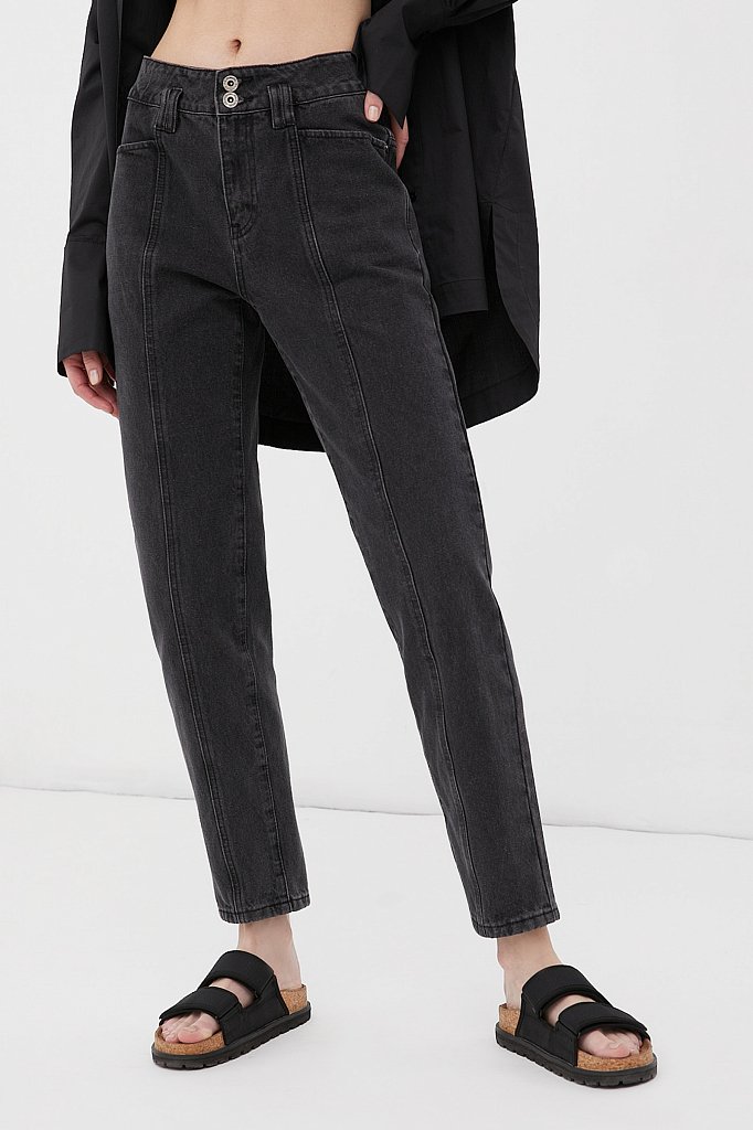 Джинсы женские tapered fit кроя багги, Модель FAB15012, Фото №2