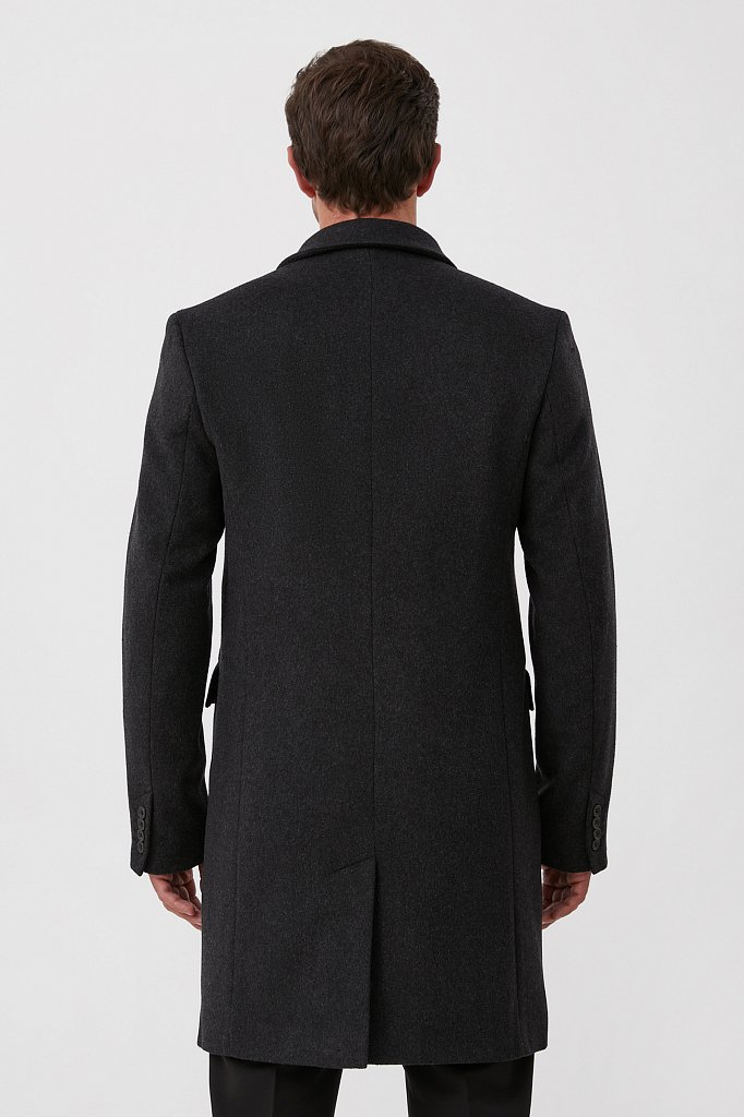 Драповое мужское пальто классического кроя, Модель FAB21004, Фото №6
