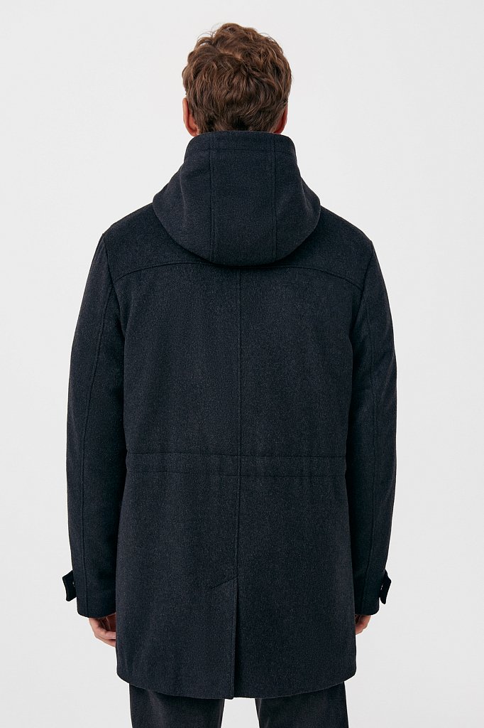 Технологичное утепленное мужское пальто с шерстью, Модель FAB21005M, Фото №4