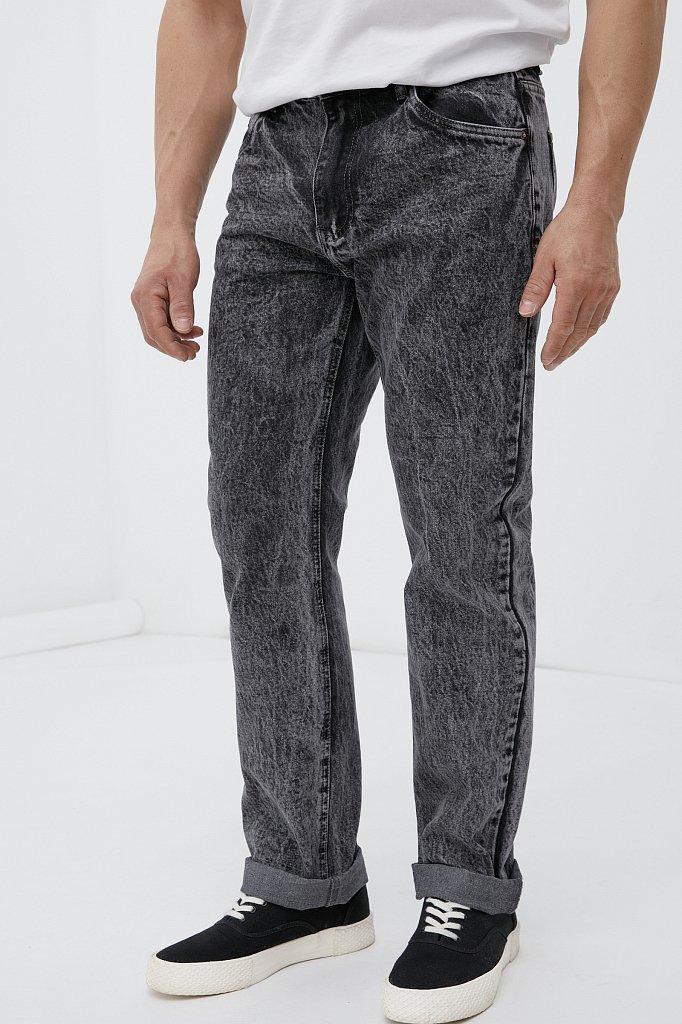 Классические прямые мужские джинсы straight fit, Модель FAB25009, Фото №2