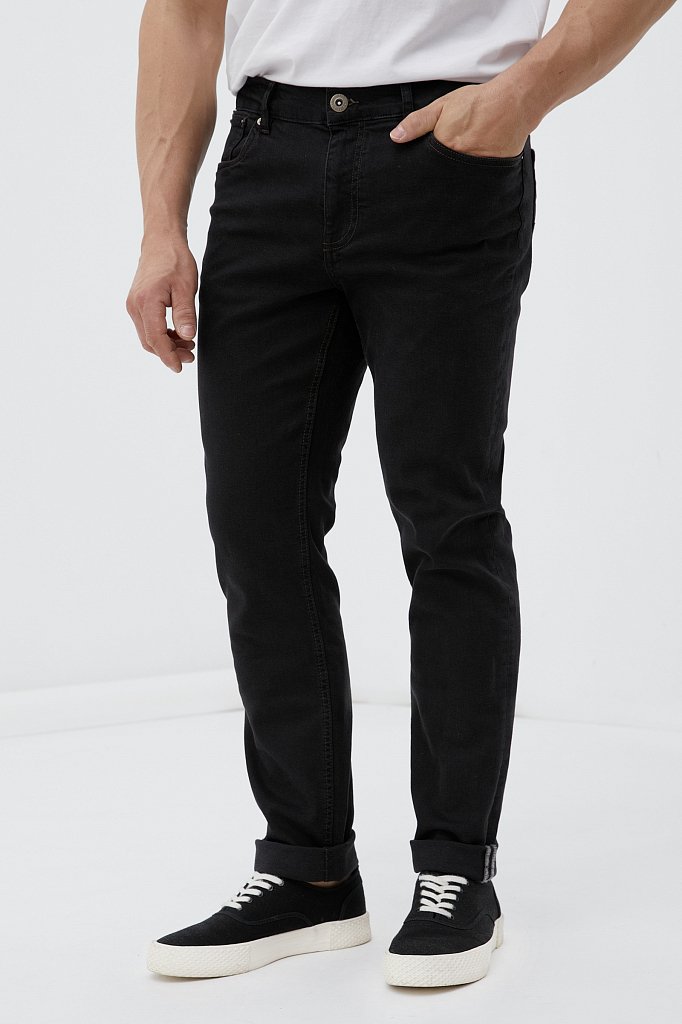 Слегка зауженные мужские джинсы slim fit, Модель FAB25014, Фото №3