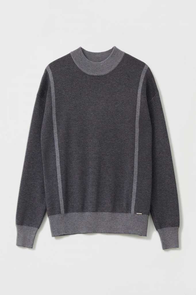 Джемпер женский жаккардовый с шерстью oversize, Модель FAB11182, Фото №7