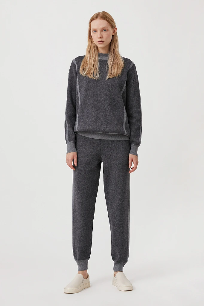 Джемпер женский жаккардовый с шерстью oversize, Модель FAB11182, Фото №2