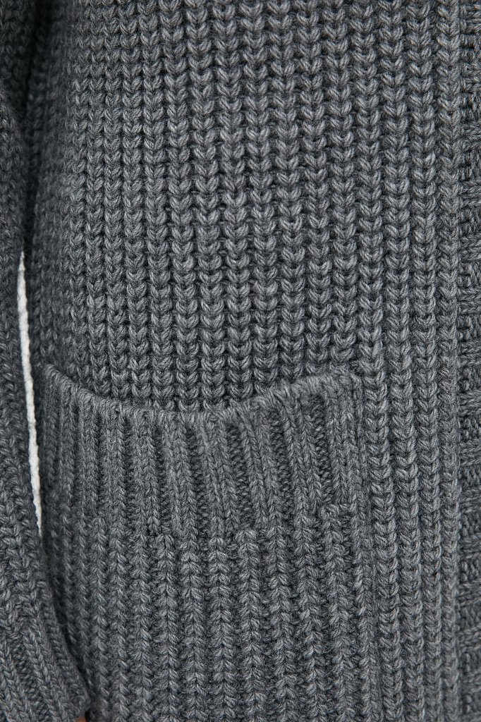 Трикотажный кардиган крупной вязки с шерстью, Модель FAB111104, Фото №6