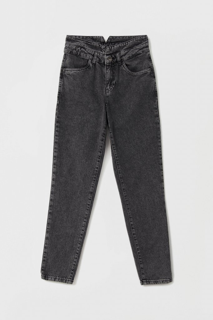 Женские джинсы tapered fit с "двойным" поясом, Модель FAB15014, Фото №6