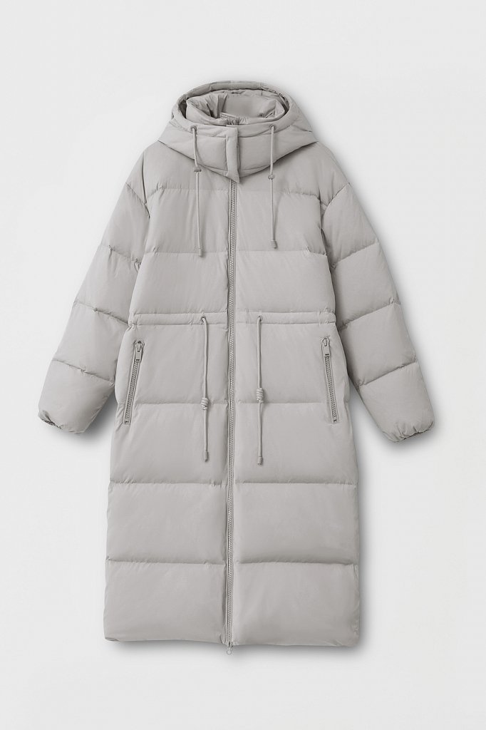 Пуховое женское пальто свободного кроя, Модель FAB110183, Фото №8