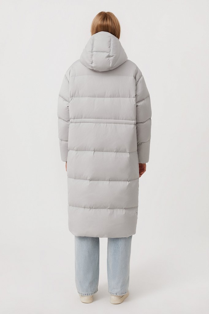 Пуховое женское пальто свободного кроя, Модель FAB110183, Фото №4
