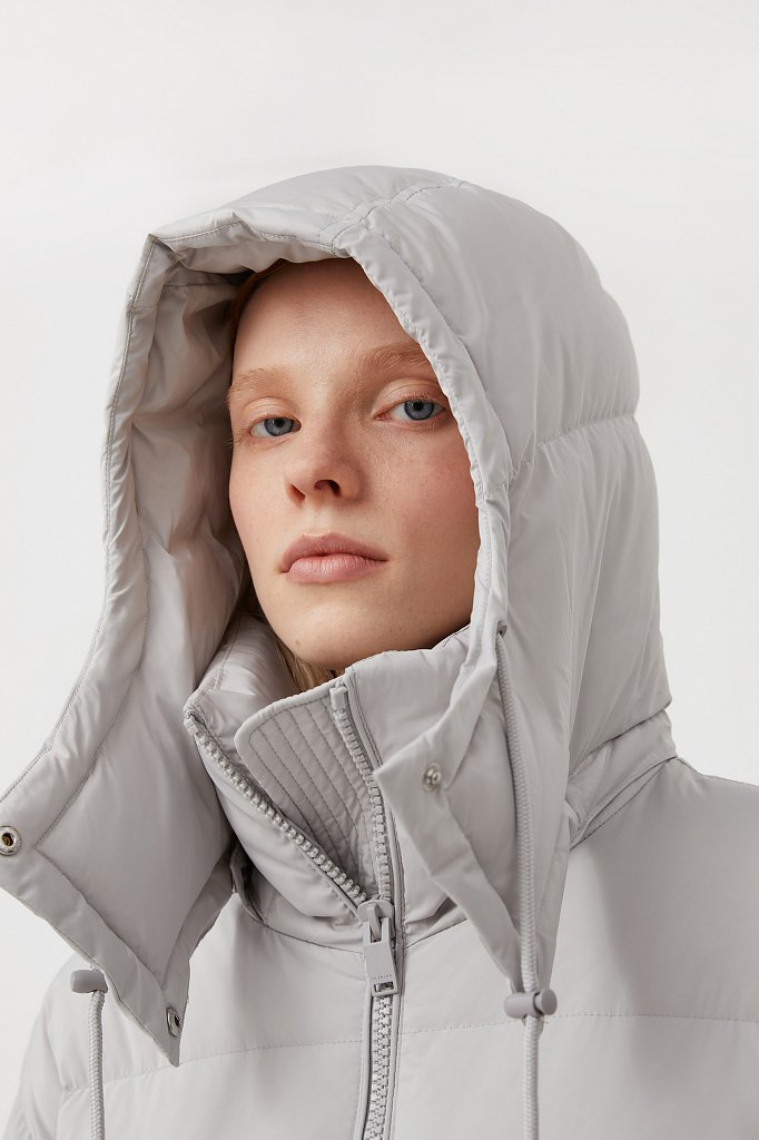 Пуховое женское пальто свободного кроя, Модель FAB110183, Фото №6