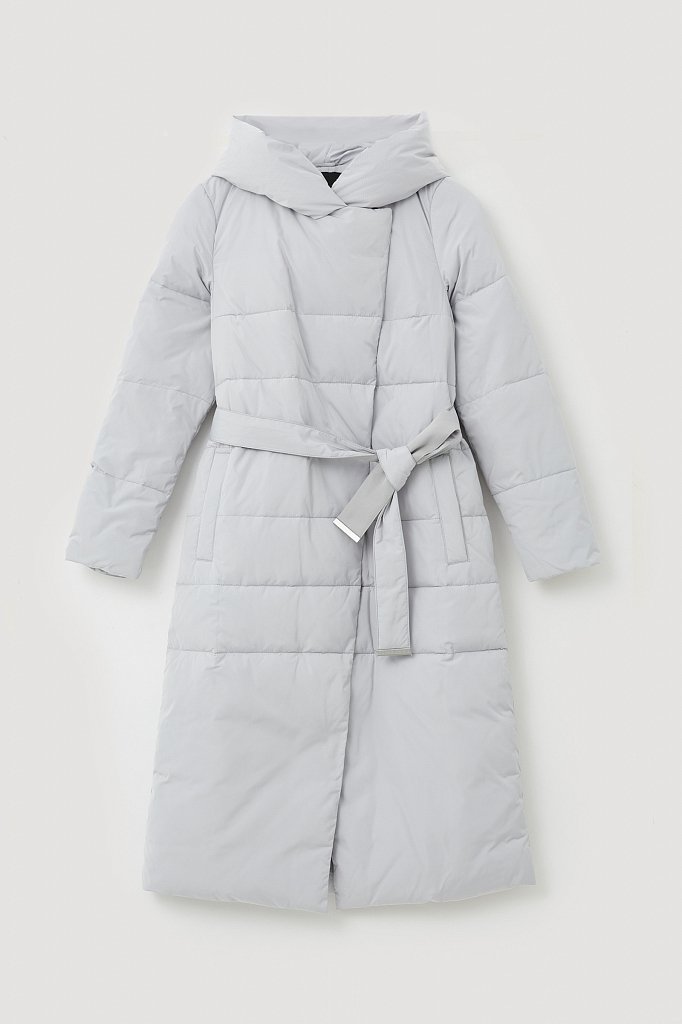 Утепленное пальто с поясом на талии, Модель FAB110217, Фото №8