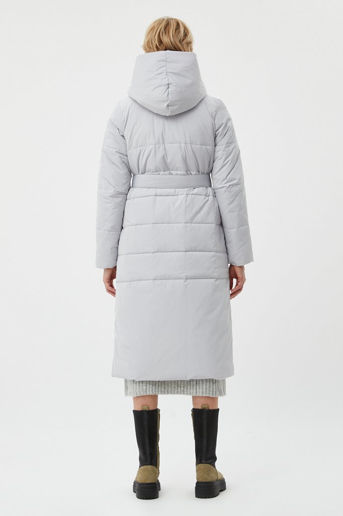 Утепленное пальто с поясом на талии, Модель FAB110217, Фото №5