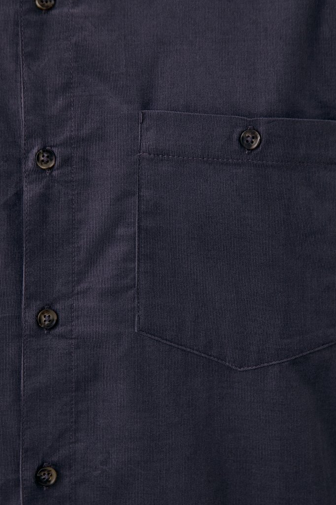 Вельветовая мужская рубашка прямого кроя, Модель FAB21014, Фото №6