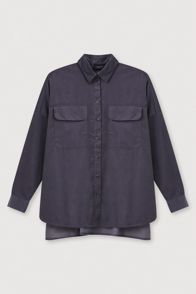 Вельветовая женская рубашка oversize с карманами, Модель FAB11047, Фото №7