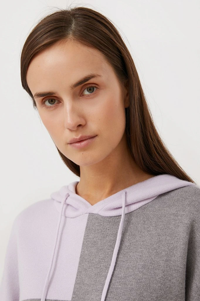 Свободное женское худи в стиле color block, Модель FAB11183, Фото №6