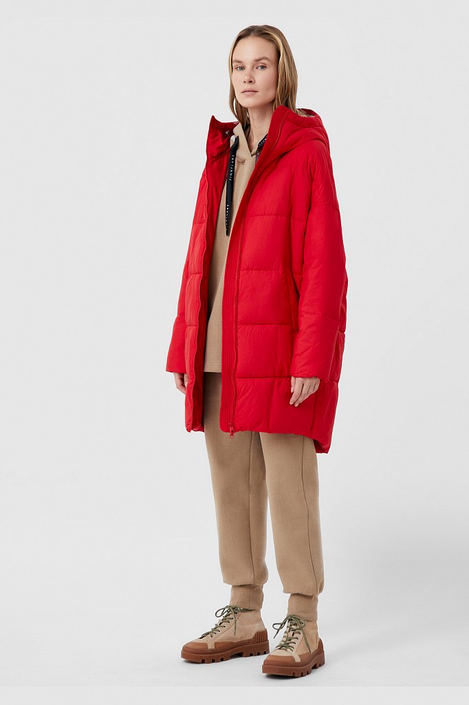Пальто утепленное силуэта трапеция, Модель FAB110151, Фото №2