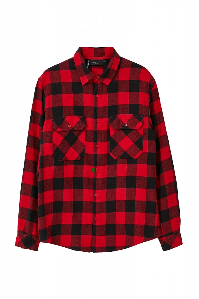 Базовая мужская рубашка в крупную клетку oversize, Модель FAB21057, Фото №7