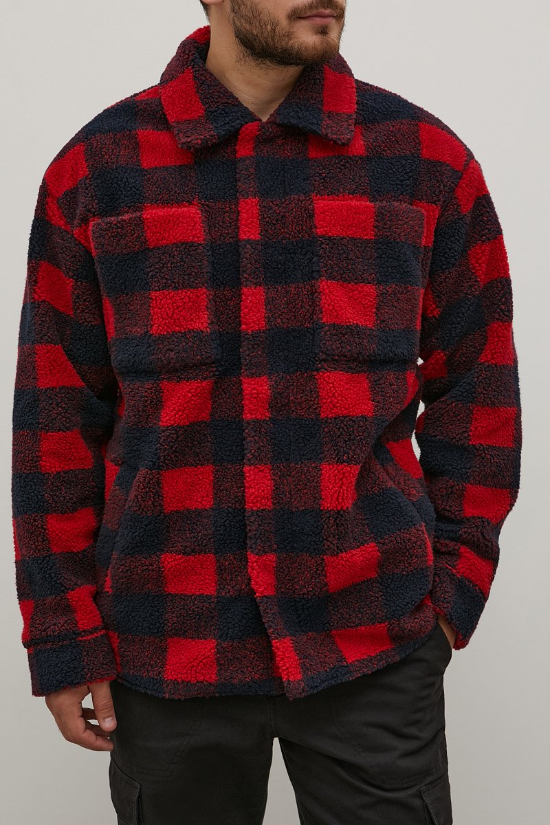 Oversize мужская куртка из искусственного меха, Модель FAB210103, Фото №3