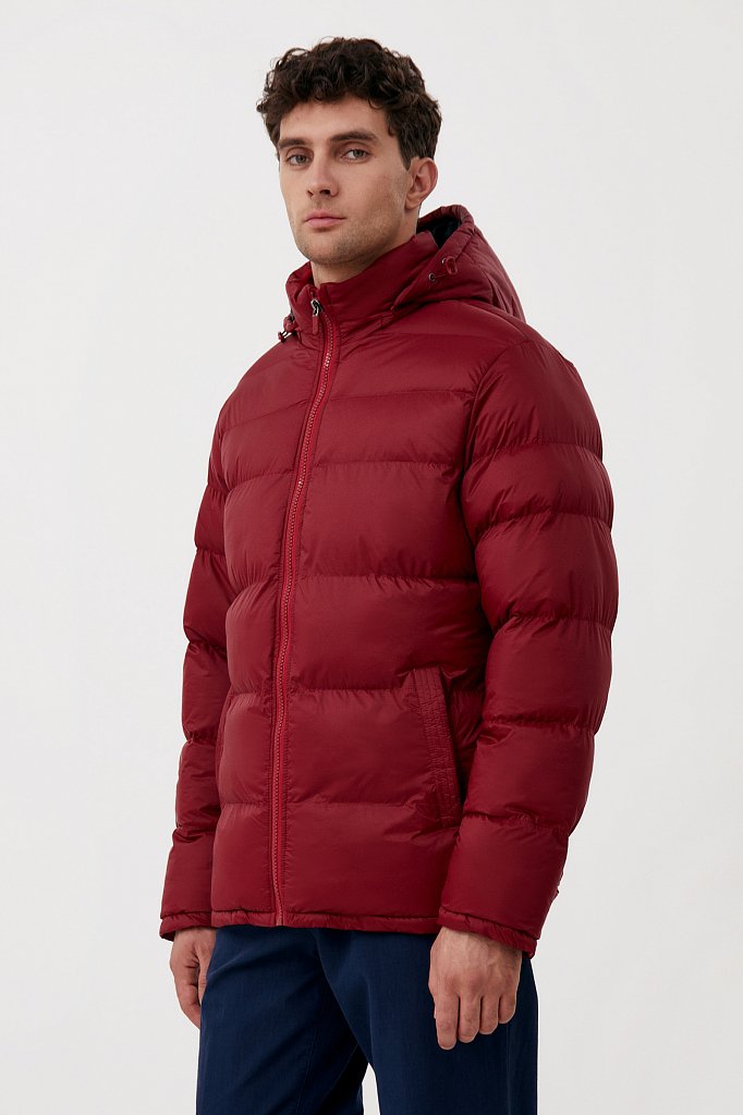 Куртка мужская свободного кроя с капюшоном, Модель FAB210108C, Фото №4