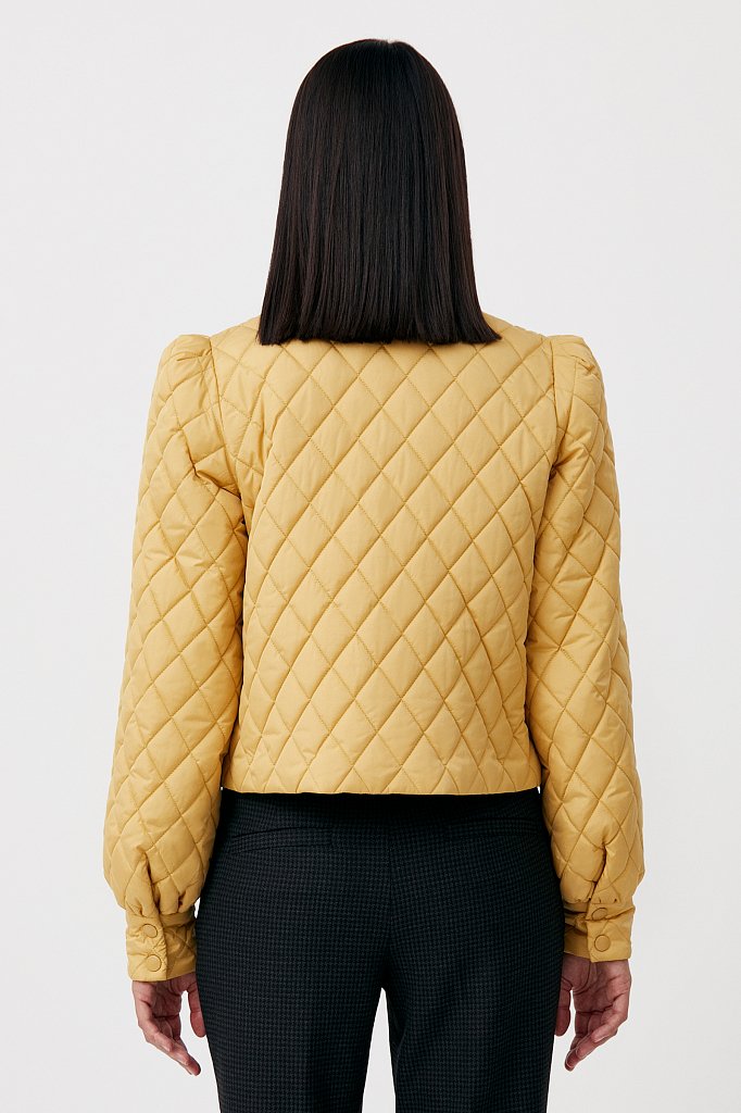 Стеганая женская куртка с объемными рукавами, Модель FAB110136, Фото №4