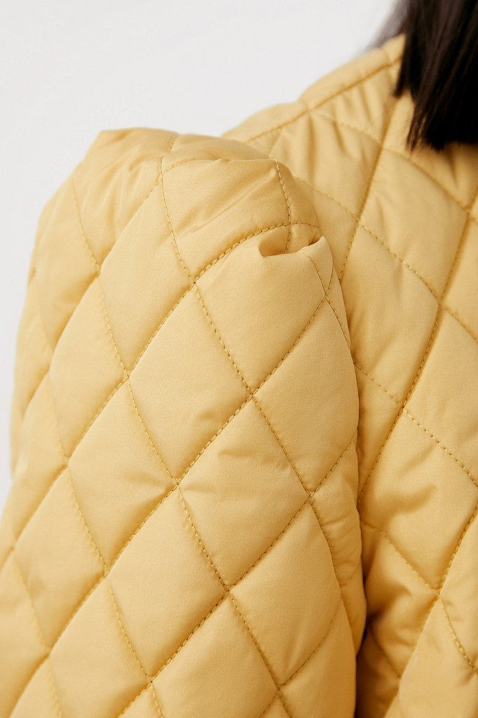 Стеганая женская куртка с объемными рукавами, Модель FAB110136, Фото №6