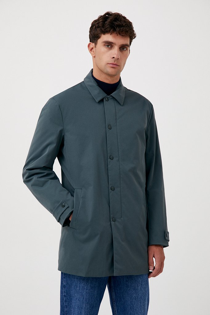 Демисезонное мужское пальто в рубашечном стиле, Модель FAB21007, Фото №2