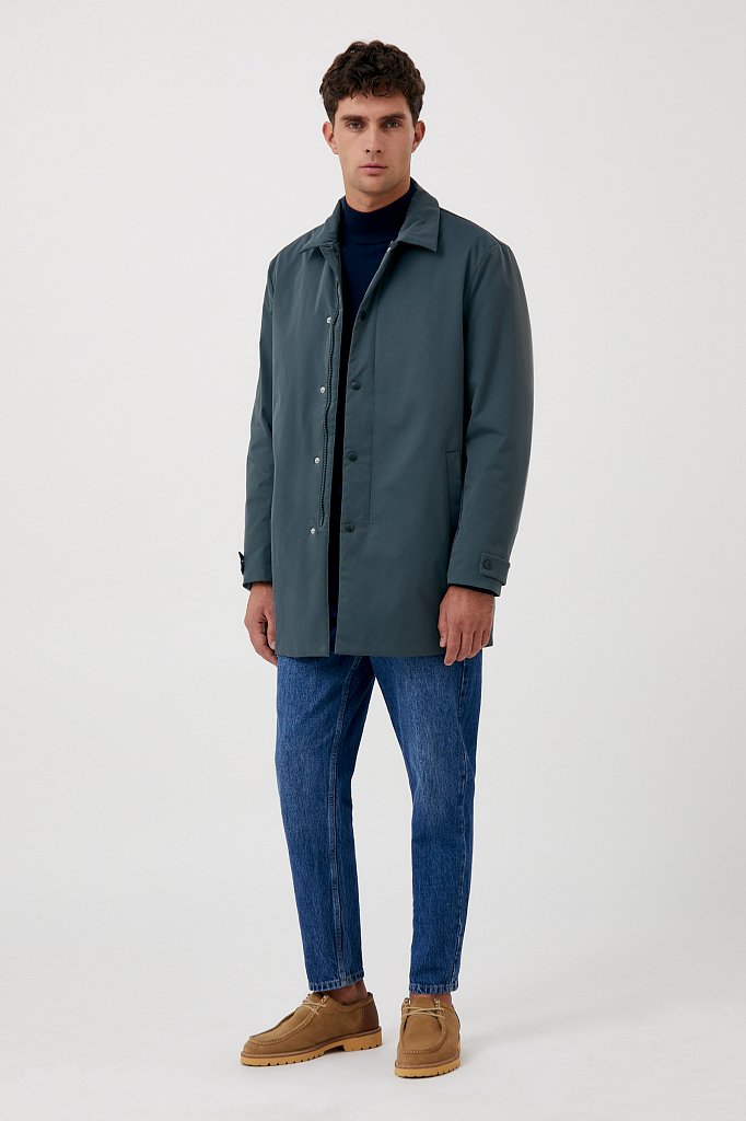 Демисезонное мужское пальто в рубашечном стиле, Модель FAB21007, Фото №3