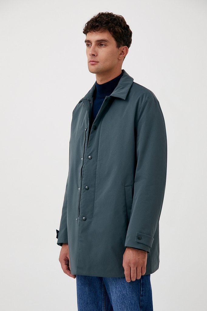 Демисезонное мужское пальто в рубашечном стиле, Модель FAB21007, Фото №4