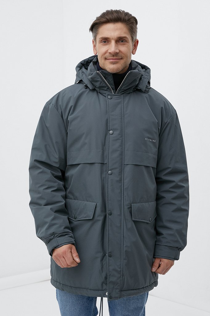 Утепленное пальто мужское свободного кроя, Модель FAB21065, Фото №1