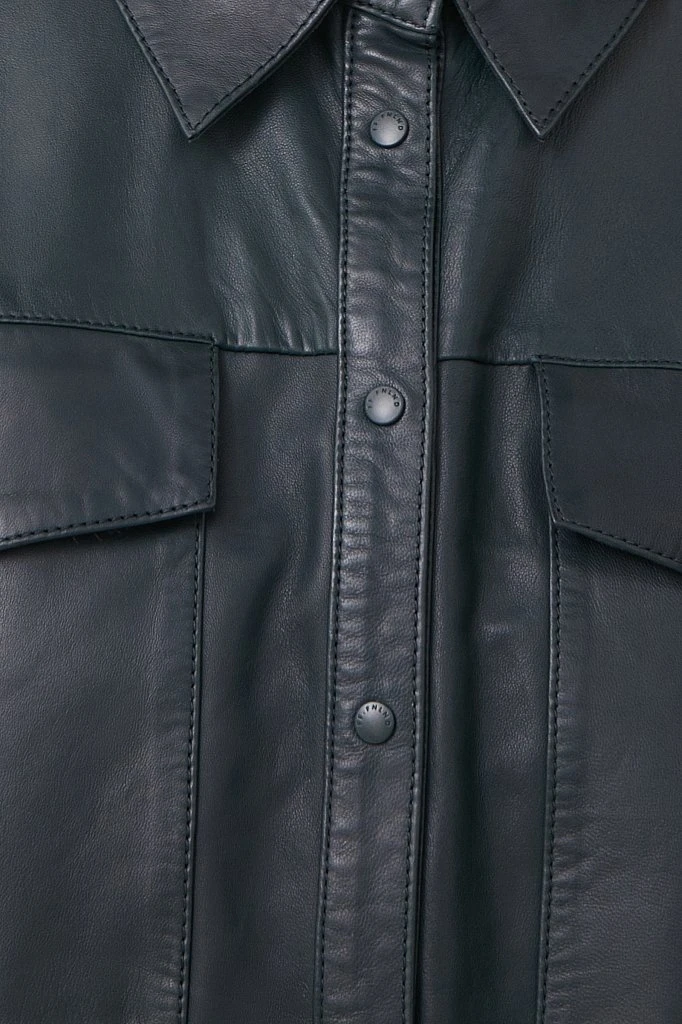 Кожаная женская рубашка oversize, Модель FAB11804, Фото №6