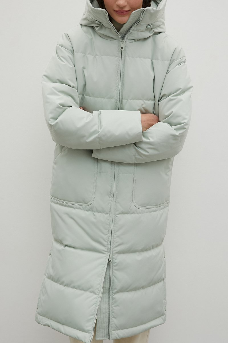 Пуховое женское пальто свободного кроя, Модель FAB11086, Фото №3