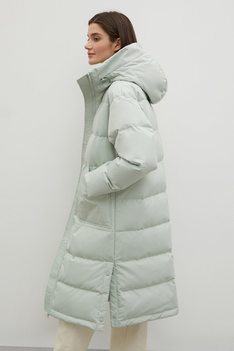 Пуховое женское пальто свободного кроя, Модель FAB11086, Фото №4