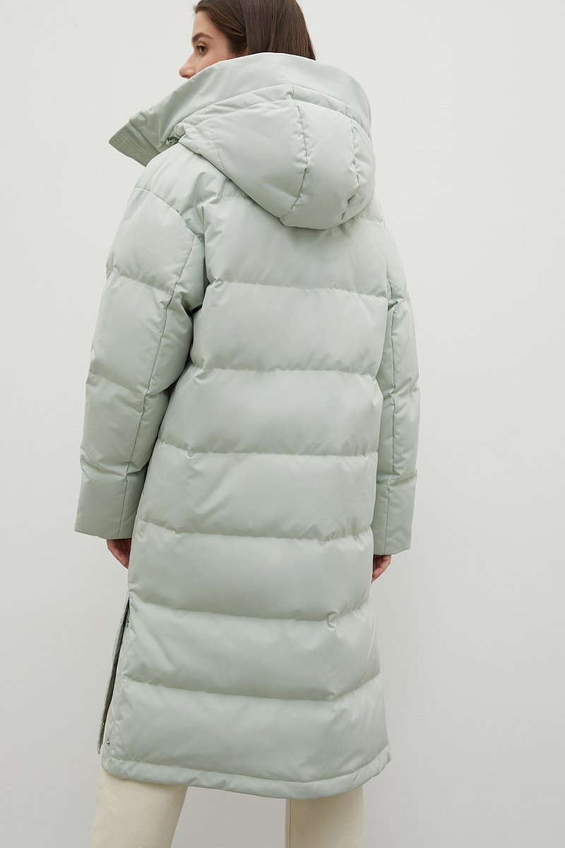 Пуховое женское пальто свободного кроя, Модель FAB11086, Фото №5