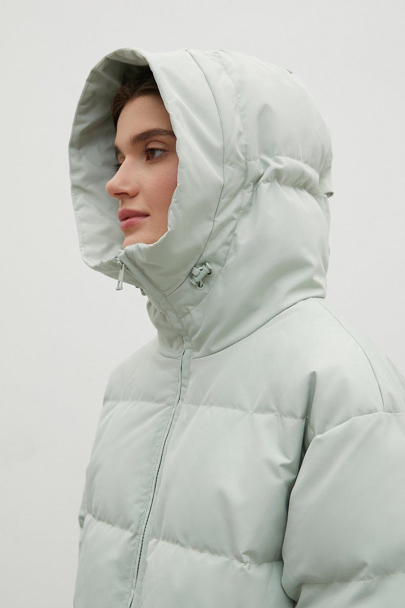Пуховое женское пальто свободного кроя, Модель FAB11086, Фото №8