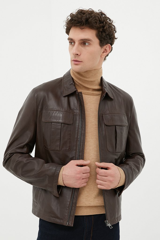 Куртка кожаная мужская, Модель FAB21801, Фото №1