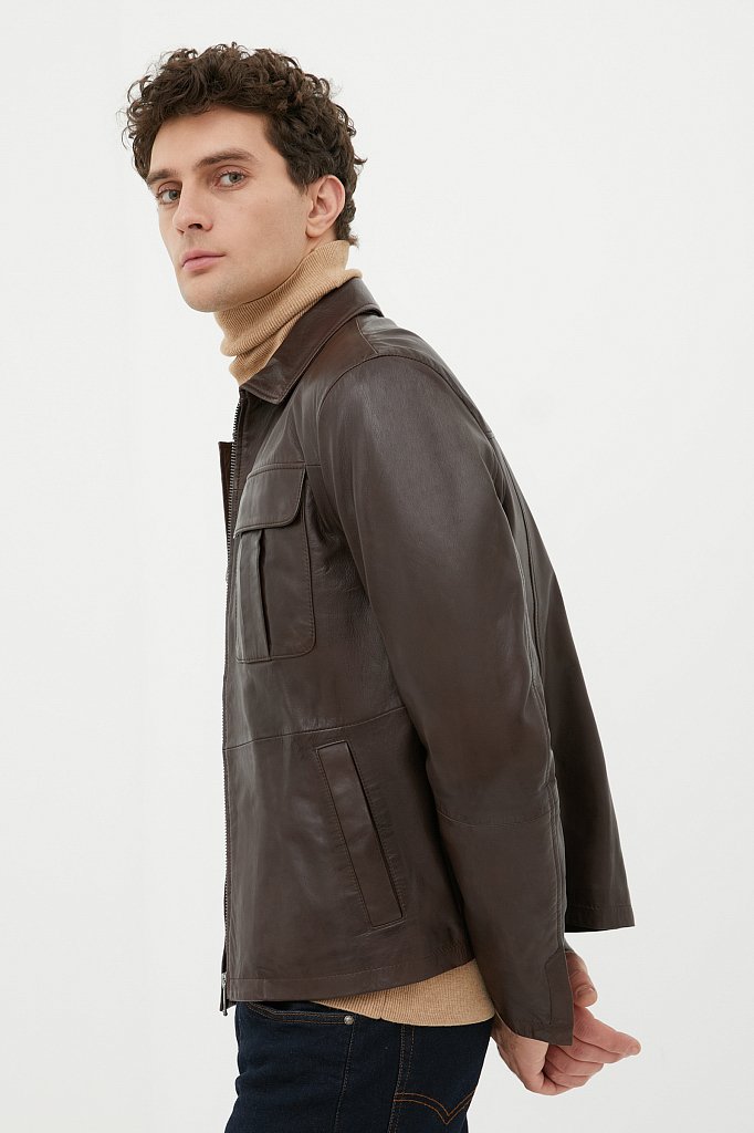 Куртка кожаная мужская, Модель FAB21801, Фото №3